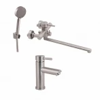 Акционный набор Lidz Aria: Смеситель 005 Nickel + Смеситель 001F Nickel