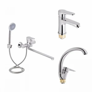 Акційний набір Lidz Nicole: Змішувач 005 Chrome + Змішувач 001F Chrome + Змішувач 008F Chrome