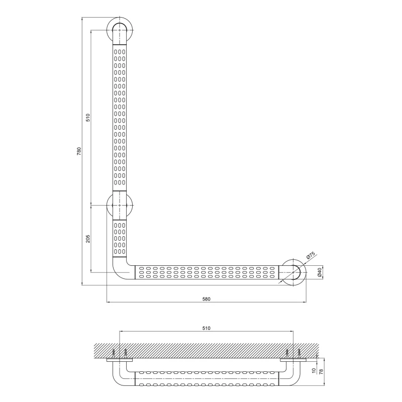 Поручень універсальний Qtap Freedom 700х500 White QT2291CZ6003W