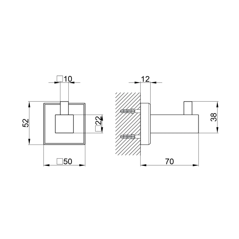 Гачок Qtap Crow QTHCK1101103C Chrome (Háček)
