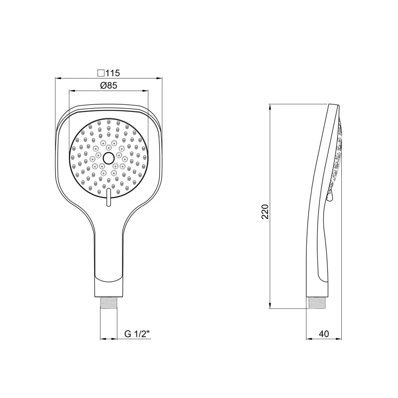Лійка для ручного душу Лейки Lidz Niagara 07 округла LDNIA07CRM22150 Chrome