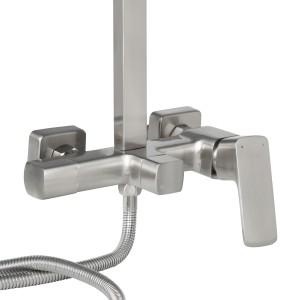 Душова система для кабіни Qtap Capricorn на три споживача (з виливом) 53103KNN Brushed Nickel PVD