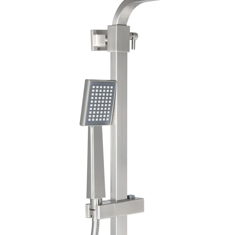 Душова система для кабіни Qtap Capricorn на три споживача (з виливом) 53103KNN Brushed Nickel PVD