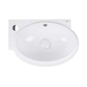 Раковина Qtap Leo 430x290x140 White з донним клапаном QT11115011LW