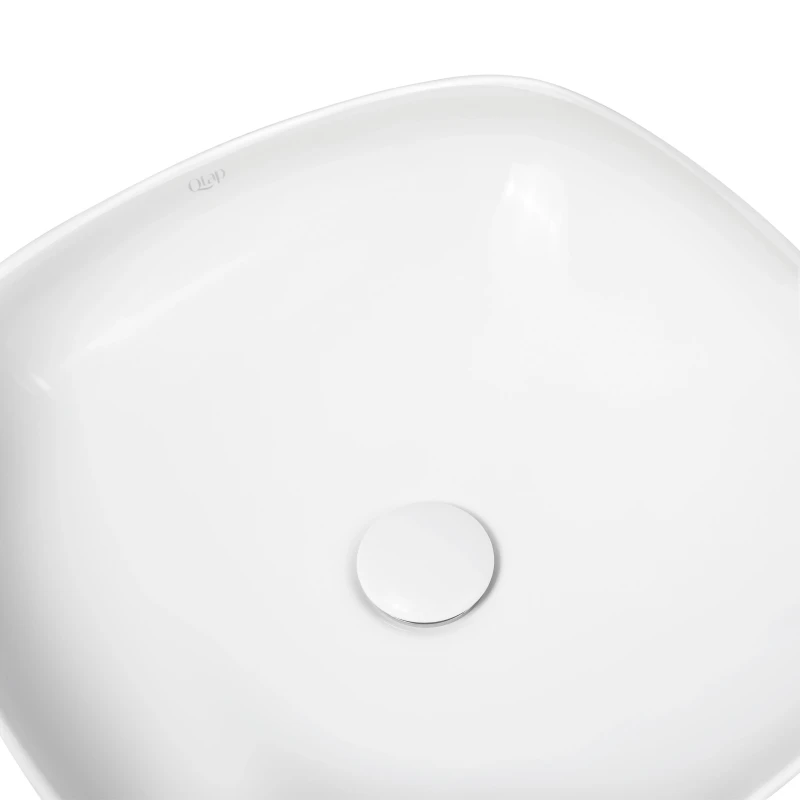 Раковина-чаша Qtap Kolibri 400х400х140 White с донным клапаном QT10117040TW