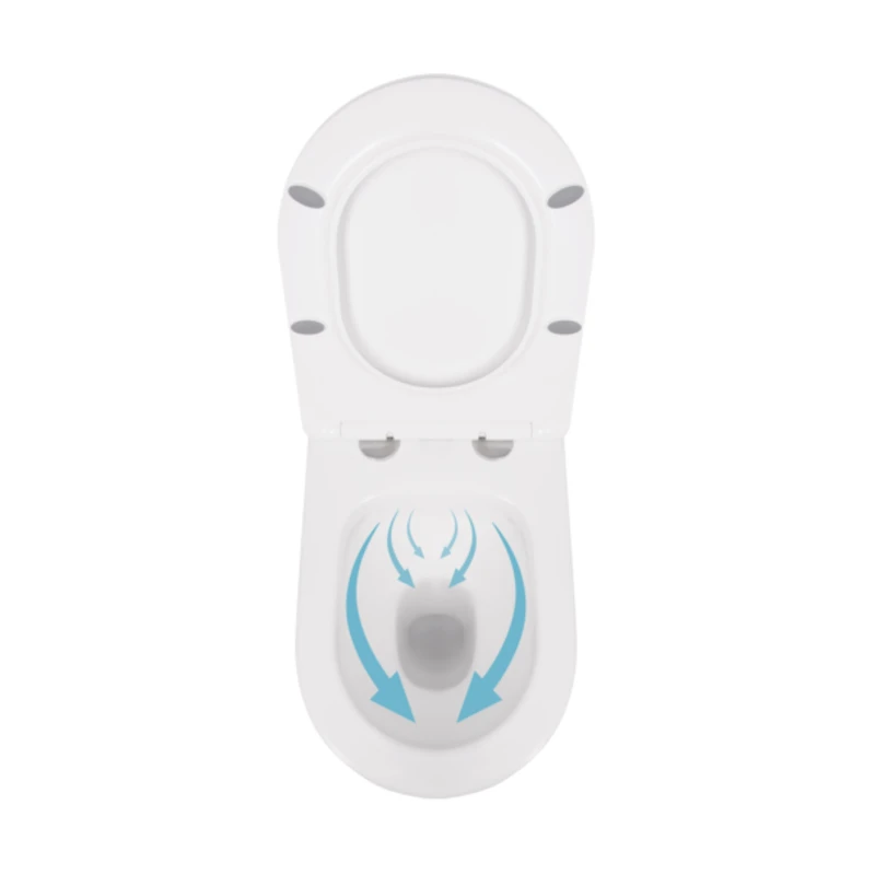 Готове рішення Qtap для ванної кімнати: Унітаз напольний Swan Rimless QT16223178W + інсталяція QT0122490S+ клавіша QT0111M08V1384W