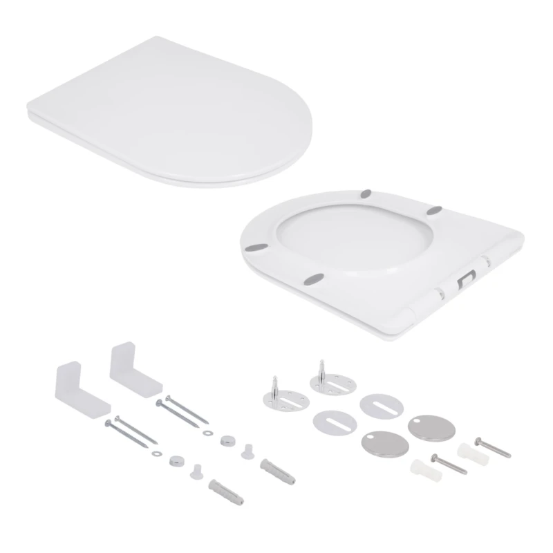 Готове рішення Qtap для ванної кімнати: Унітаз напольний Swan Rimless QT16223178W + інсталяція QT0122490S+ клавіша QT0111M08V1384W