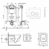 Набір Qtap інсталяція 3 в 1 Nest QT0133M425 з панеллю змиву круглою QT0111M11V1146MB + унітаз з сидінням Crow QT05335170W