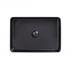 Раковина-чаша Qtap Tern 500х350х145 Matt black з донним клапаном QT1711A055MB