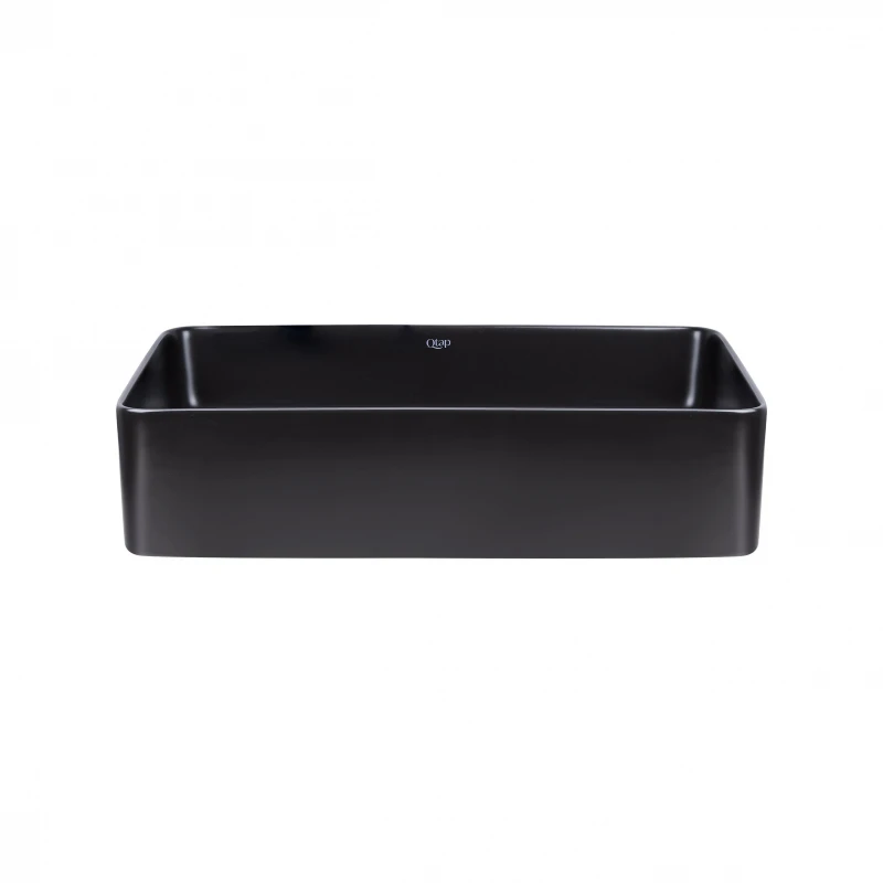 Раковина-чаша Qtap Tern 500х350х145 Matt black з донним клапаном QT1711A055MB