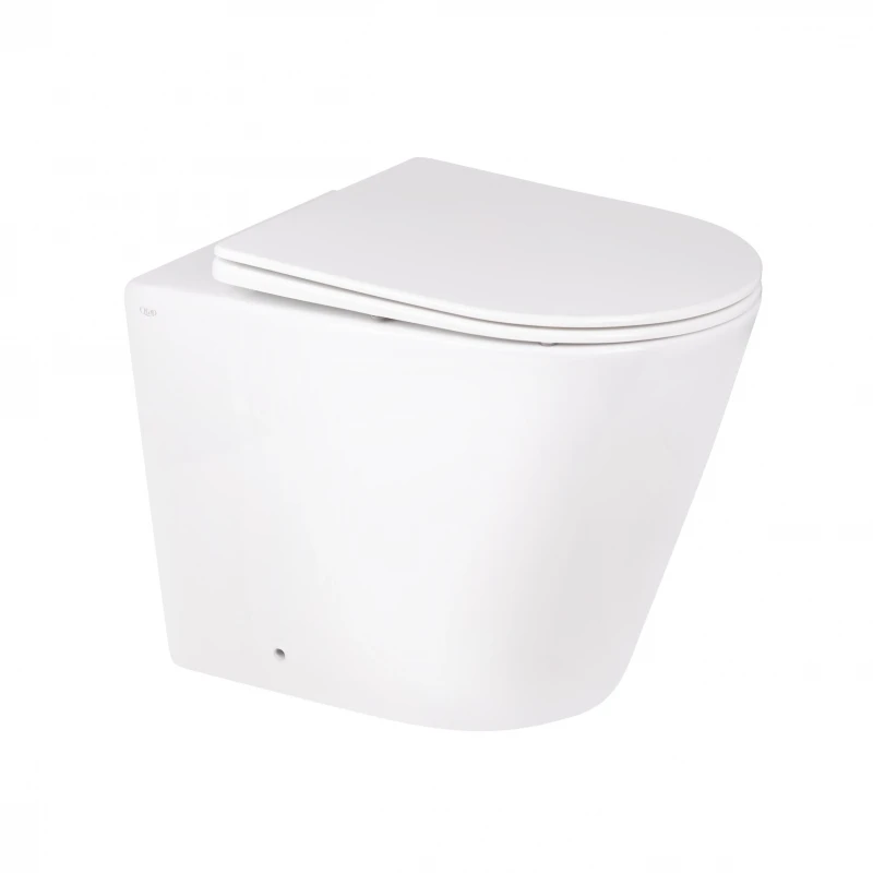 Комплект: Qtap Swan унітаз підлоговий Rimless QT16223178W + Nest комплект інсталяції 2в1 (квадратна клавиша Chrome) QT0122490S4Q1 + QT0111M06028CRM