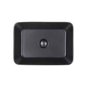 Раковина-чаша Qtap Virgo 490х350х110 Matt black з донним клапаном QT18112261MBMB