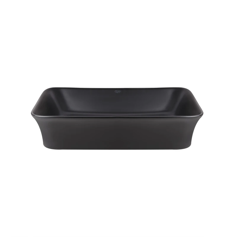Раковина-чаша Qtap Virgo 490х350х110 Matt black с донным клапаном QT18112261MBMB