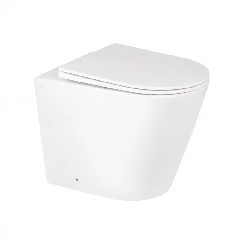 Комплект: Qtap Swan унітаз підлоговий Rimless QT16223178W + Nest комплект інсталяції 2в1 (лінійна клавиша Chrome) QT0122490S4Q1 + QT0111M08381CRM