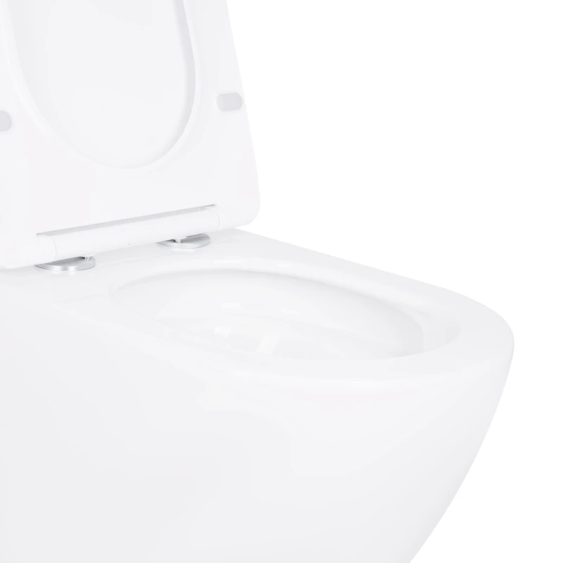 Унітаз підвісний Qtap Robin New Ultra Quiet безобідковий з сидінням Soft-close WHITE QT13332381АSW