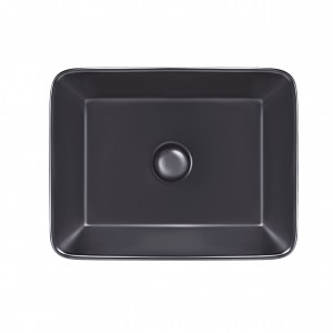 Раковина-чаша Qtap Tern 475х370х140 Matt black з донним клапаном QT172074MBMB