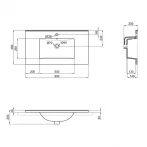 Раковина Qtap Albatross E49 900х490х200 White без донного клапана QT01119090E49W1