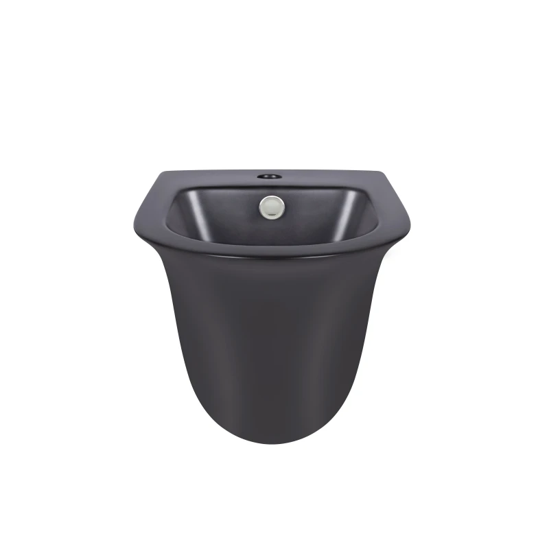 Биде подвесное Qtap Virgo 485х345х365 Matt black QT1855051FMB