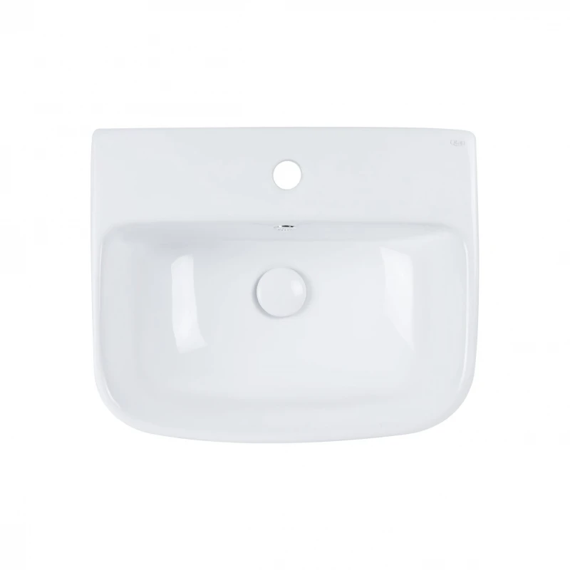Раковина подвесная моноблок Qtap Crow 500х400х385 White с донным клапаном QT0511G815W