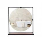 Дзеркало Qtap Taurus 800х850х140 Black/Whitish oak з LED-підсвічуванням QT2478ZP800BWO