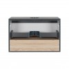 Тумба підвісна Qtap Robin 700х476х437 Graphite/Whitish oak зі стільницею QT1379TPН7002GWO