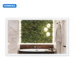 Зеркало Qtap Mideya Classic 1000х600 с LED-подсветкой Touch, с антизапотеванием, с часами, диммером, рег. яркости QT2078F615W