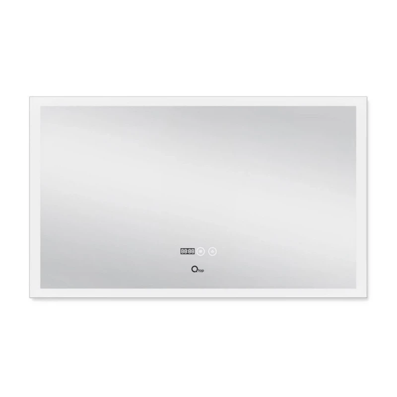 Зеркало Qtap Mideya Classic 1000х600 с LED-подсветкой Touch, с антизапотеванием, с часами, диммером, рег. яркости QT2078F615W