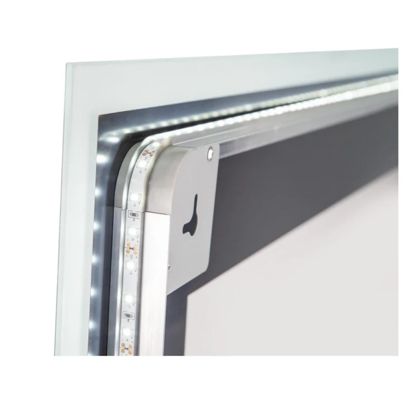 Зеркало Qtap Mideya Classic 1000х600 с LED-подсветкой Touch, с антизапотеванием, с часами, диммером, рег. яркости QT2078F615W