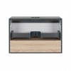 Тумба підвісна Qtap Robin 800х476х470 Graphite/Whitish oak зі стільницею QT1379TPН8002GWO