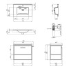 Комплект Qtap Taurus 700х580х437 White/Whitish oak тумба підвісна + раковина урізна QT2472TPT703WWO