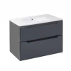 Комплект Qtap Scorpio 810х585х460 Graphite тумба підвісна + раковина урізна QT1472TPВ8023080CG