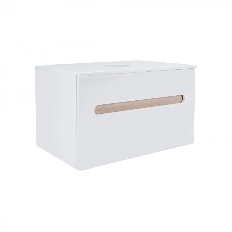 Тумба підвісна Qtap Virgo 800х476х469 White/Whitish oak зі стільницею QT1879TPА801WWO