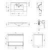 Комплект Qtap Robin 800х580х437 Graphite/Whitish oak тумба підвісна + раковина урізна QT1372TPВ8002GWO