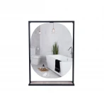 Дзеркало Qtap Taurus 600х850х1400 Black/Whitish oak з LED-підсвічуванням QT2478ZP600BWO