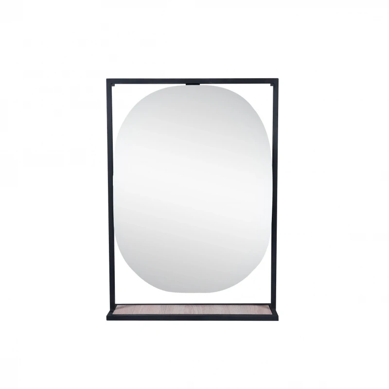 Дзеркало Qtap Taurus 600х850х1400 Black/Whitish oak з LED-підсвічуванням QT2478ZP600BWO