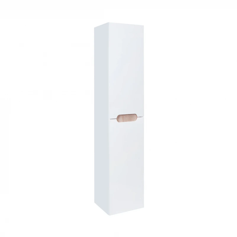 Пенал підвісний Qtap Virgo 350х1600х316 White/Whitish oak з кошиком для білизни QT1876PP1651KRWWO