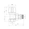 Кран радіаторний Icma 1/2" з антипротіканням кутовий №803+940