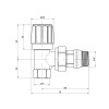 Кран радіаторний Icma 3/4" з антипротіканням кутовий №951