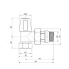 Кран радіаторний Icma 1/2" з антипротіканням кутовий без ручки №805+940