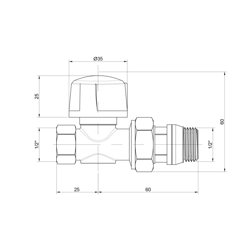 Кран радіаторний Icma 3/4" прямий №775+940
