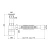 Сифон для раковини Lidz (WHI) LU06 колбовий (вихід 50 мм)