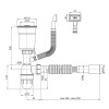 Сифон LK15 для кухонної мийки Bruch PVD, випуск 115 мм колбовий з квадратним переливом Black (вихід гофри 40/50мм) Lidz