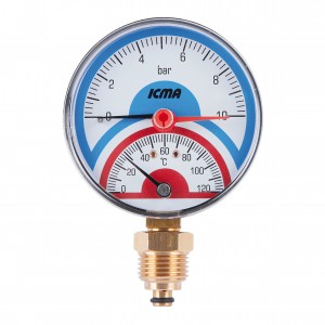 Термоманометр Icma №258 радіаторний з запірним клапаном 1/2"