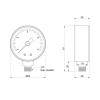 Манометр Icma 1/4" 0-4 бар, нижнє підключення №244