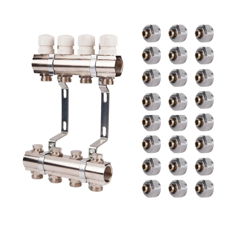Комплект: SD Колектор терморегулювальний 1"х12 SD236W12 + SD Євроконус 3/4'' 16 х 2мм SD346