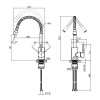 Змішувач для кухні Lidz Aria 015F4 з гнучким виливом (k35) LDARI015F4NKS34943 Nickel