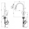 Змішувач для кухні Lidz Aria 015FL з висувним виливом (k35) LDARI015FLNKS34945 Nickel