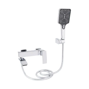 Смеситель для ванны Qtap Swan Cascada с поворотным изливом (c душевым гарнитуром) QTSWA260CRM45565 Chrome