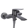 Змішувач для ванни Qtap Vlasta New (з душовим гарнітуром) QTVLA259GMB45643 Gunmetal Black PVD