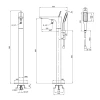 Смеситель для ванны Qtap Podlaha напольный (c душевым гарнитуром) QT19103VDC Chrome